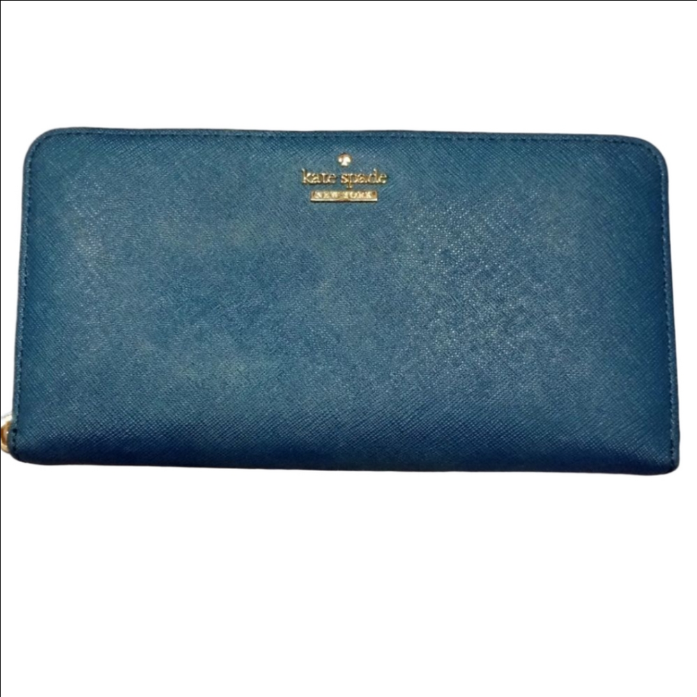 Kate Spade Blue Continental Wallet - Picture 1 of 14